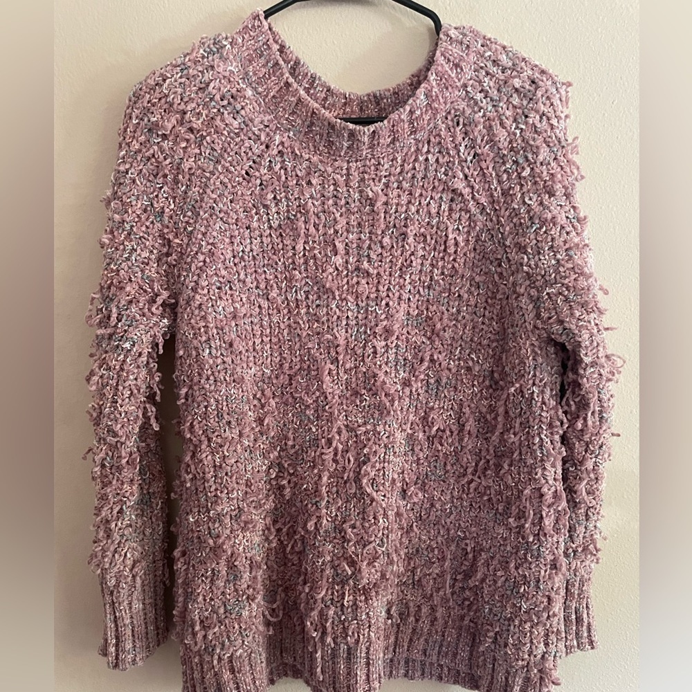 Distressed Dip Pink Sweater